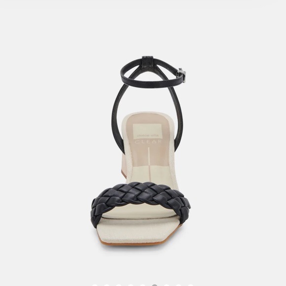 NWT. DOLCE VITA Maren Block Wood Heel Sandals - BLACK - Picture 15 of 16